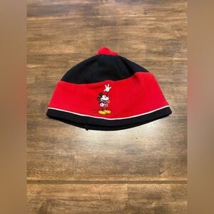 Disneys Mickey Mouse Fleece Beanie Hat Adult One Size Black Red Floral Warm Fall